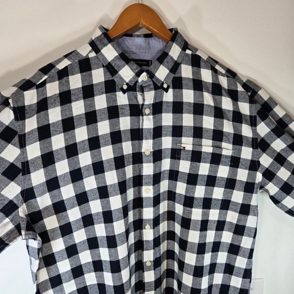 Tommy Hilfiger Other - Tommy Hilfiger Mens Buffalo Check Button Down Shirt Black White XXL XM06385 100